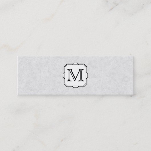 Carte De Visite Mini Votre lettre. Monogramme fait sur commande. Gris, (Devant)