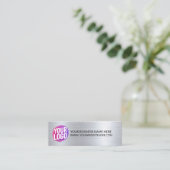 Carte De Visite Mini Votre logo d'équipe d'entreprise et code QR & text (Debout devant)