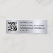 Carte De Visite Mini Votre logo d'équipe d'entreprise et code QR & text (Dos)