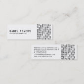 Carte De Visite Mini Vraie écriture étrangère (Devant / Derrière)