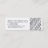 Carte De Visite Mini Vraie écriture étrangère (Dos)