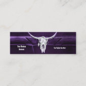 Carte De Visite Mini Western Purple White Rustic Bull Cow Skull Barn (Devant)