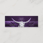 Carte De Visite Mini Western Purple White Rustic Bull Cow Skull Barn (Dos)
