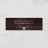 Carte De Visite Mini Western Rustic Bull Skull Mariage Pays Texture (Devant)