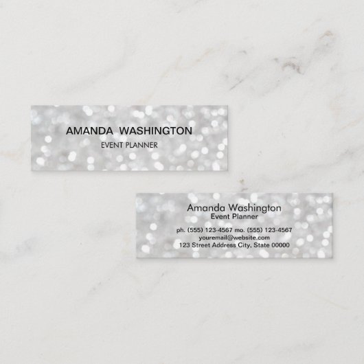 Carte De Visite Mini White Bokeh (Devant / Derrière)