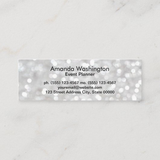 Carte De Visite Mini White Bokeh (Dos)