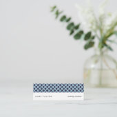 Carte De Visite Mini White navy blue grey criss-cross modern card (Debout devant)
