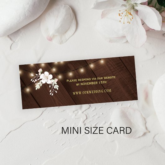 Carte De Visite Mini Winter Rustic Floral Site Mariage RSVP Insérer