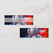 Carte De Visite Mini Wolf et Dreamcatcher en drapeau américain (Devant / Derrière)