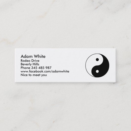 Carte De Visite Mini Yin Yang (Devant)