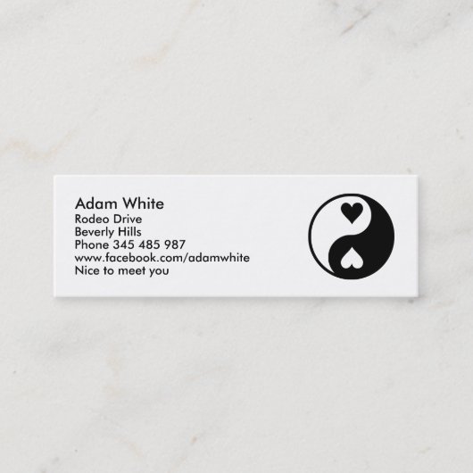 Carte De Visite Mini Yin Yang (Devant)