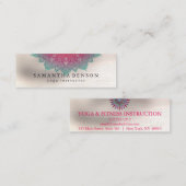 Carte De Visite Mini Yoga élégant de logo de fleur de Lotus (Devant / Derrière)