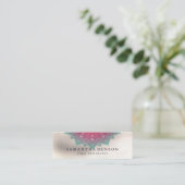 Carte De Visite Mini Yoga élégant de logo de fleur de Lotus (Debout devant)