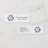 Carte De Visite Mini *~* Yoga Enseignant Reiki Massage Mindfult Om (Devant / Derrière)