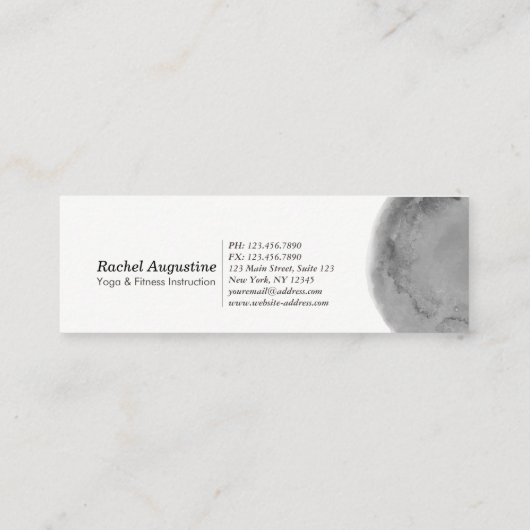 Carte De Visite Mini Yoga Instructeur Aquarelle Méditation Pose OM SIGN (Dos)