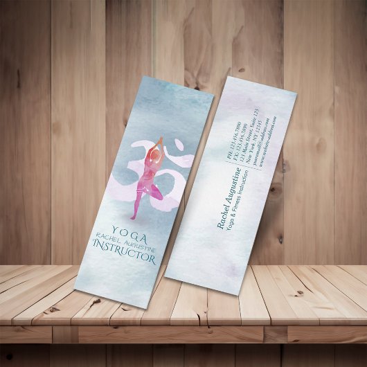 Carte De Visite Mini Yoga Instructeur Méditation Pose Om Signe Aquarell