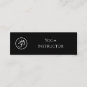 Carte De Visite Mini Yoga Instructeur Om Symbole QR Code noir (Devant)