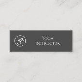 Carte De Visite Mini Yoga Instructeur Simple Om Symbole QR Code gris (Devant)