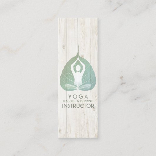 Carte De Visite Mini Yoga Instructeur Studio Méditation Pose Bodhi Leaf (Devant)