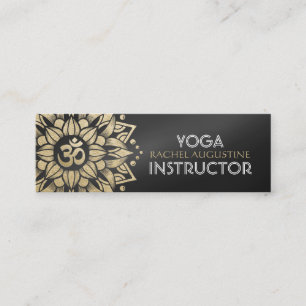 Carte De Visite Mini Yoga Méditation Instructeur or Mandala Om Symbole