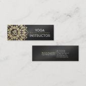 Carte De Visite Mini Yoga Méditation Instructeur or Mandala Om Symbole (Devant / Derrière)
