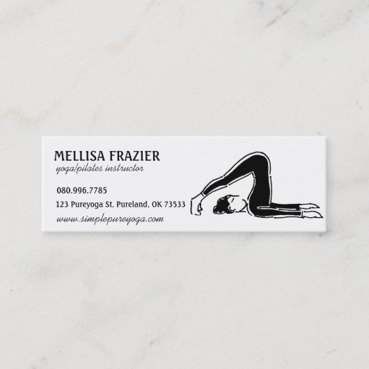 Carte De Visite Mini Yoga Pilates Business/Instructeur (Devant)