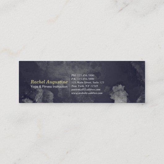 Carte De Visite Mini Yoga Studio Instructor Méditation Pose OM Symbole (Dos)