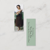 Carte De Visite Mini Young Shepherdess Signet par William Bouguereau (Devant / Derrière)