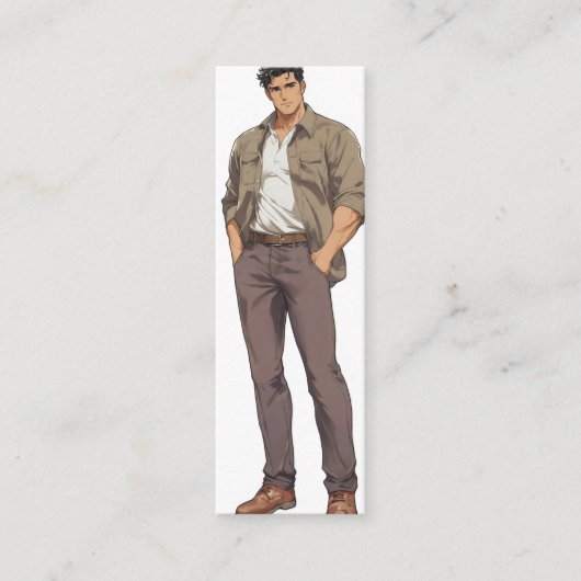 Carte De Visite Mini Zaddy d'homme d'anime (Devant)