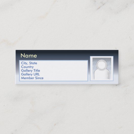 Carte De Visite Mini Zazzle foncé - maigre (Devant)