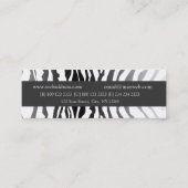 Carte De Visite Mini Zebra Pattern Bold Wild Profile (Dos)