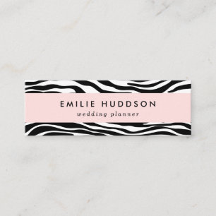 Carte De Visite Mini Zebra Print, Zebra Stripes, Noir Et Blanc