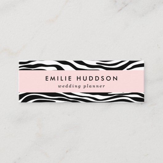 Carte De Visite Mini Zebra Print, Zebra Stripes, Noir Et Blanc (Devant)
