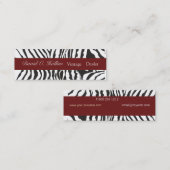 Carte De Visite Mini Zèbre moderne (Devant / Derrière)