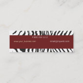 Carte De Visite Mini Zèbre moderne (Dos)