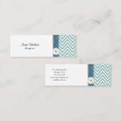 Carte De Visite Mini Zigzag bleu, Chevron bleu, Motif géométrique (Devant / Derrière)