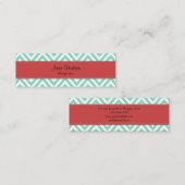 Carte De Visite Mini Zigzag bleu, Chevron bleu, Motif géométrique (Devant / Derrière)