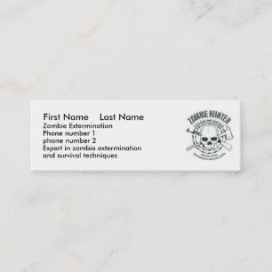 Carte De Visite Mini zombiehunter, nom de famille de prénom, zombi
