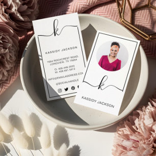 Carte De Visite Miniature de script monogramme de montage photo ci