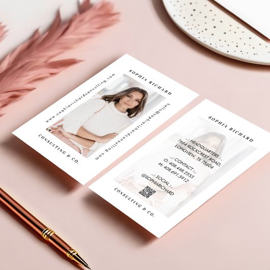 Carte De Visite Miniature moderne professionnelle photo QR Code