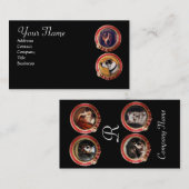 Carte De Visite MINIATURE PORTRAITS DE CHIEN MONOGRAM Vétérinaire (Devant / Derrière)