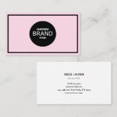 Carte De Visite Miniature professionnelle noire rose pâle (Devant / Derrière)