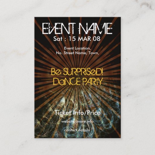 Carte De Visite miniFLYER DE FÊTE D'ÉVÉNEMENT #001 (Devant)