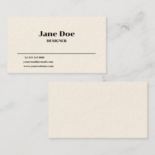 Carte de visite minimal (Devant / Derrière)