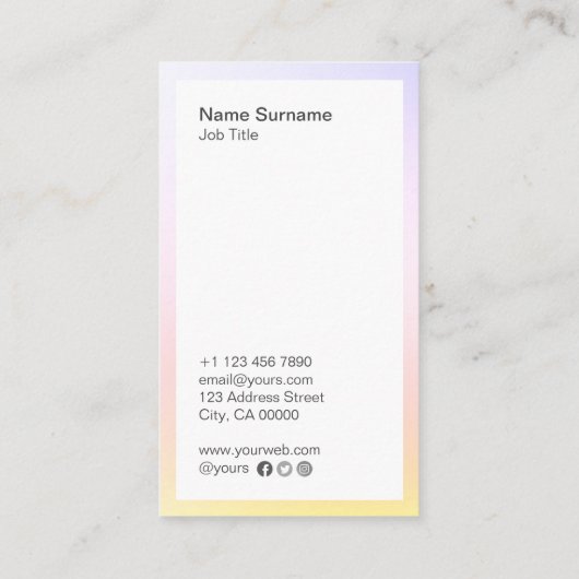 Carte de visite minimal abstrait de verticale de (Dos)