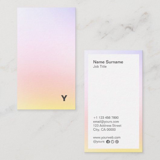 Carte de visite minimal abstrait de verticale de (Devant / Derrière)