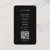 Carte De Visite Minimal Baker Pastry Caterer Black Silver Whisk  (Dos)