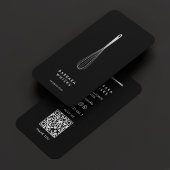 Carte De Visite Minimal Baker Pastry Caterer Black Silver Whisk