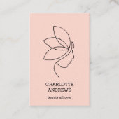 Carte De Visite Minimal, Beauté, Logo, Art Line, Blush (Devant)
