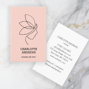 Carte De Visite Minimal, Beauté, Logo, Art Line, Blush